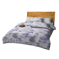 Ensemble de literie imprimé en gros, ensemble quatre pièces en fibre de bambou, impression numérique, design floral, ensembles de draps pour toutes les saisons