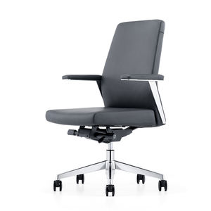 Fauteuils de bureau exécutif modernes en cuir avec rembourrage, hauteur réglable, design rotatif et dossier moyen - Product Image 2