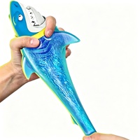 Jouet Squishy Requin SY à Couleurs Changeantes, Anti-Stress Bleu, Jouets Sensoriels Décompression, Décoration de Bureau, Cadeaux Enfants et Adultes