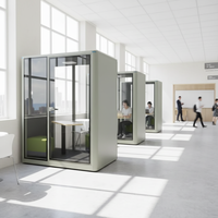 UNIBOOTH Cabine insonorisée robuste en aluminium 30 dB, ignifuge ISO 23351, à montage rapide, silencieuse, pour salle de formation, hall, prête à être expédiée