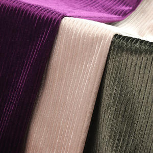 Nuevos colores de moda AB rib Stripe súper suave 1x1 rib Velvet shimmer tela raya para vestido de tela - Product Image 2