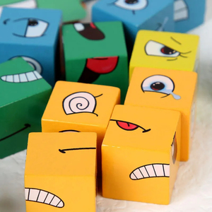 Jeu de construction en bois Cube Face Change, puzzle Montessori, blocs en bois pour enfants, jouets pour enfants, cadeau - Product Image 5