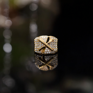 Fashion <b>Rings</b> Micro Pave PVD <b>Gold</b> Plated 316L Stainless Steel Sustainable Resistant Cross Design <b>Cocktail</b> <b>Ring</b> - Product Image 3