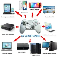 Nuevo Control Inalámbrico para Juegos X6, Material ABS para PC y Android, con Vibración, Botones Traseros y Macros