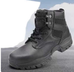 Botas de senderismo de cuero negro TSB801 para deportes al aire libre, tallas 35-47, unisex, para hombre y mujer, de caña media, color negro y marrón, personalizables. - Product Image 6