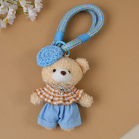 Porte-clés ours en peluche coréen fait main, pendentif pour sac à main ou bagage, accessoire personnalisable à faible quantité minimale de commande