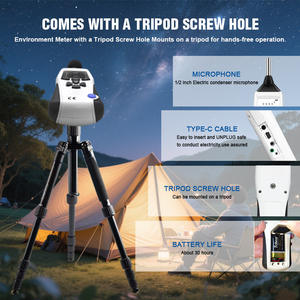 Tragbares Digitales Multifunktions-Umweltmessgerät für Innenräume zur Messung von Schallpegel, Licht, Luftgeschwindigkeit, Luftfeuchtigkeit und Temperatur - Product Image 6