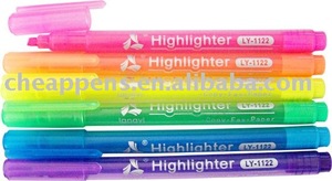 Ensemble de marqueurs surligneurs en plastique à pointe biseautée avec logo personnalisé - Product Image 2