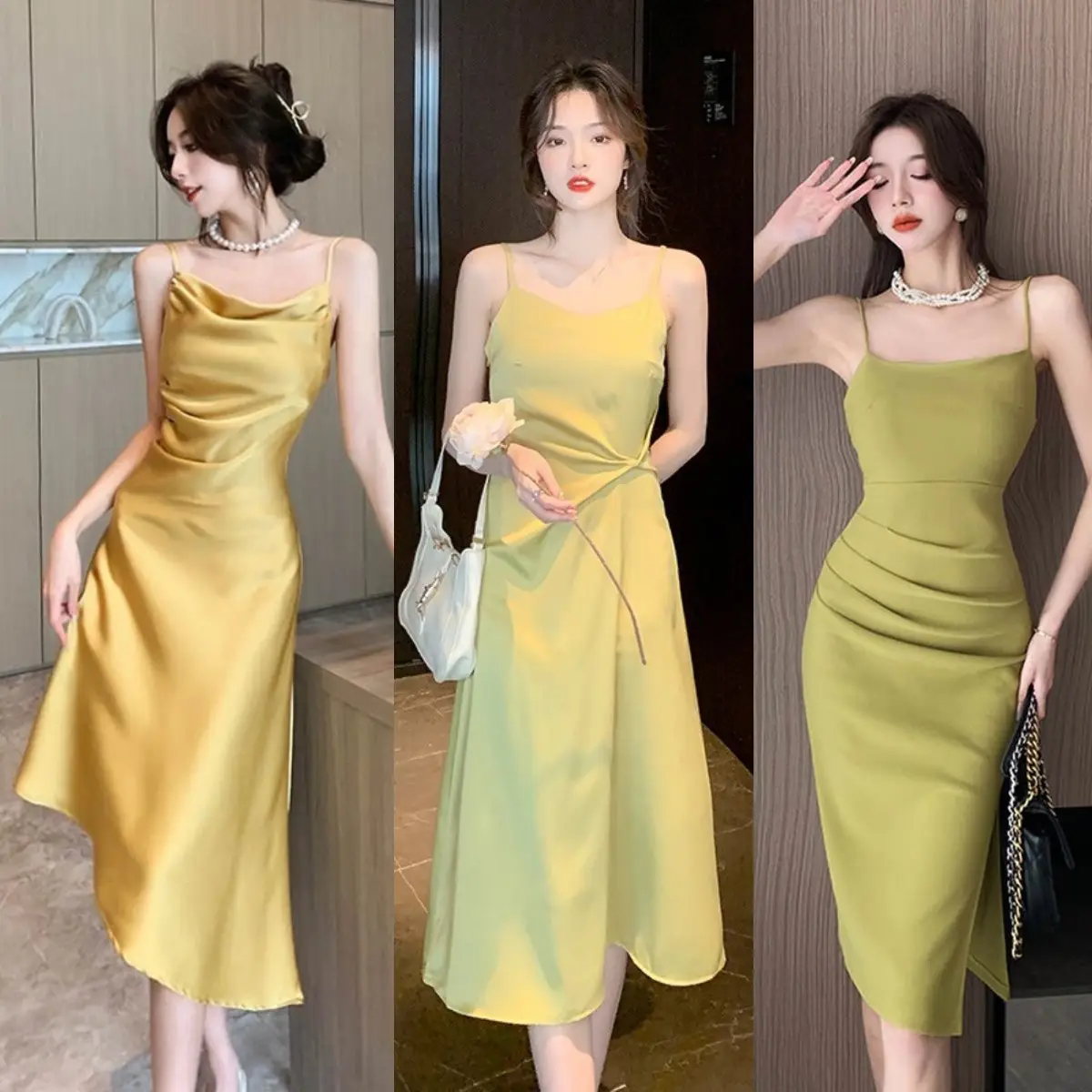 Çin'de yapılan High-end moda çok yönlü rahat abiye kadın elbise