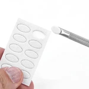 Herramienta de manicura de acero inoxidable de doble punta: lima de uñas biselada y empujador de cutículas con cabezal circular biselado - Product Image 4