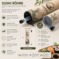 Caja de Cartón Cilíndrica para Sushi, Diseño Viral TK, Laminada, de Grado Alimenticio, Impresión Personalizada, para Restaurante Omakase, Venta al Por Mayor, OEM
