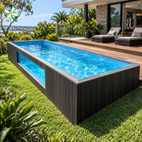 Piscine hors sol en fibre de verre avec jets de massage, jacuzzi extérieur, structure résistante à la corrosion, idéale pour villa - Offre spéciale