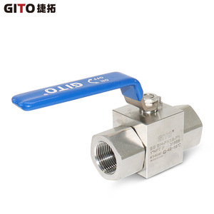 Vanne à boisseau sphérique manuelle haute pression GITO BH à tige carrée 316L & 304, filetage interne 1 pouce pour le contrôle de l'eau, personnalisable OEM - Product Image 3