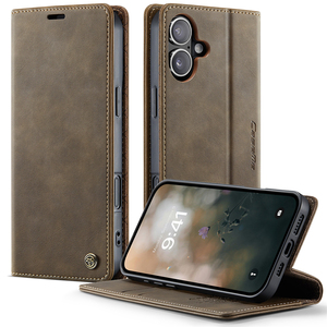 Funda de cuero genuino tipo cartera para iPhone 16 Plus, funda plegable de lujo para iPhone 17 Pro Max - Product Image 1