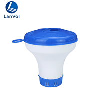 Distributeur de produits chimiques flottant LanVol avec thermomètre et débit réglable, flotteur pour comprimés de chlore pour piscine, spa et bain à remous