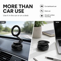 Support magnétique antichoc pour téléphone de voiture avec bras métallique et ventouse, conforme RoHS REACH, pour utilisation sur routes accidentées