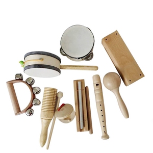 Kit de percussion Orff en bois pour enfants, ensemble complet d'instruments de musique, aides pédagogiques pour les cours de musique préscolaire - Product Image 1