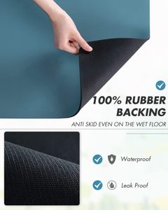 Blue 30*50cm <strong>Kitchen</strong> Counter Mat with Rubber Back ABSORBENT Dish Drying &amp; Coffee Maker Mats Bar <strong>Accessories</strong> - Product Image 5