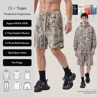 Shorts de survêtement amples et droits pour homme, en molleton uni, mélange coton et polyester, style streetwear