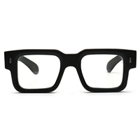 Monture de lunettes haut de gamme en corne de buffle véritable, faite à la main, couleur unie, pour hommes et femmes, noire, logo personnalisable