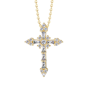 보석 여성 패션 보석 925 스털링 실버 큐빅 지르코니아 크로스 목걸이 - Product Image 1