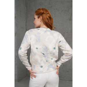 Suéteres de Punto con Estampado Digital al por Mayor para Mujer, Casuales, Manga Larga, Anti-Pilling, Color Beige - Product Image 2