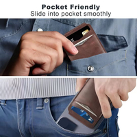 Tas kartu magnetik kulit PU lipat ganda, dompet ponsel magnetik kuat, kulit PU sederhana, tongkat belakang baru