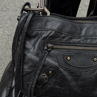 Sac à main en cuir durable de haute qualité, tendance vintage, à fermeture éclair sur le devant, noir classique, à bandoulière, pour femmes