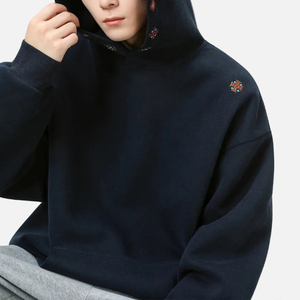 Sweat à capuche décontracté KingSen pour homme en molleton 100 % coton brodé, coupe ample, épaules tombantes, style streetwear - Product Image 5