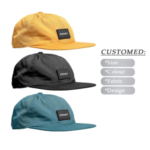 Amarillo Azul Negro Personalizado No estructurado Correr 6 Panel Camp Camping Camper Cap Sombrero Sarga de algodón para hombres Mujeres - Product Image 1