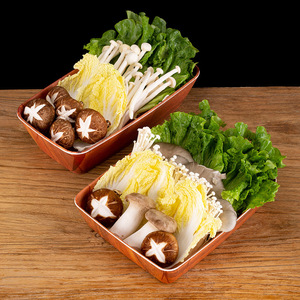 Plateau rectangulaire en mélamine pour servir des légumes, des champignons et de la viande, idéal pour les plats chauds, usage hôtelier. - Product Image 2