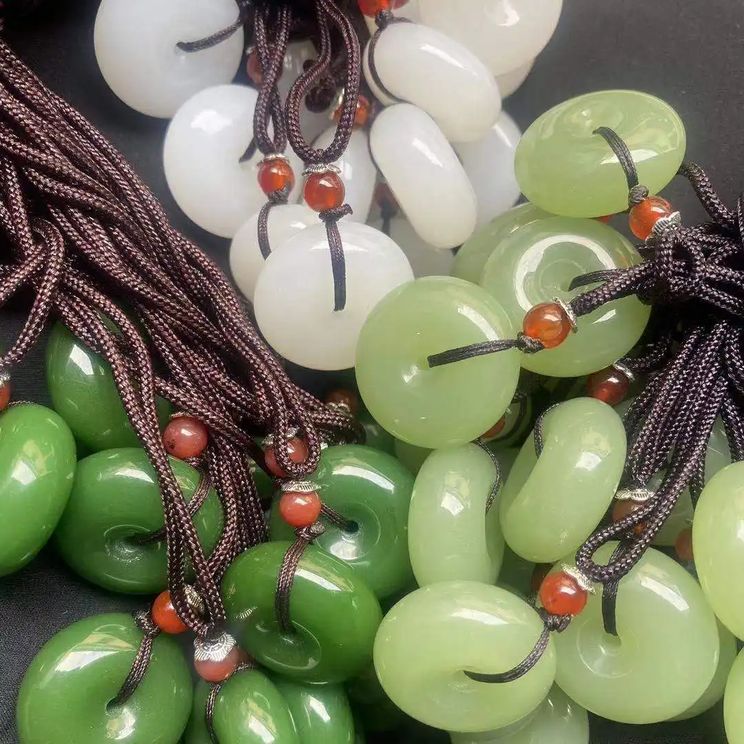 NUORO Factory Price Natural Stone Agates Necklace Amulet With Women Girl Real Stone 2.5cm Jade Necklace