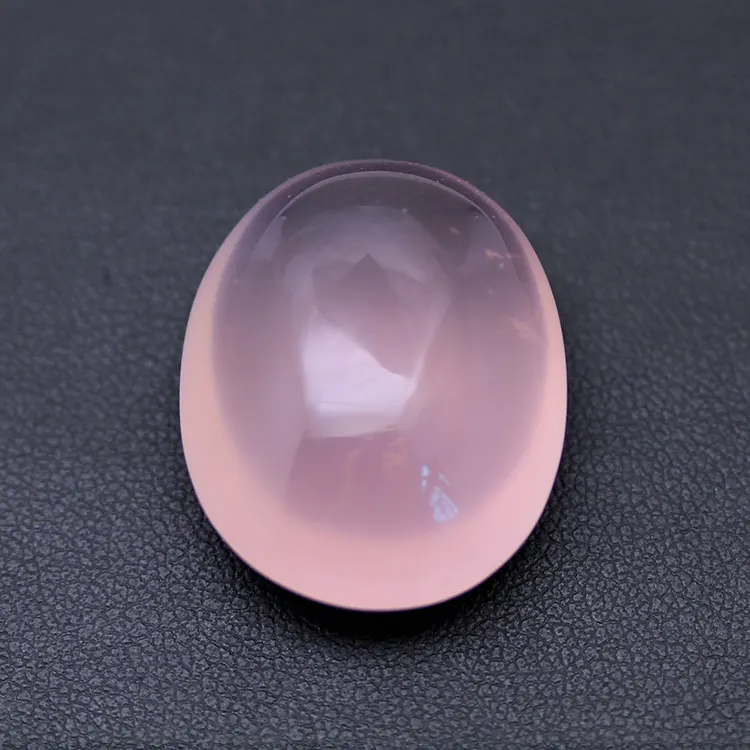 55CT Good Polishing Oval Shape Cabochon Both Sides Energy Gemstone Natural Lucky Pink Crystal Quartz Stone for Jewelry