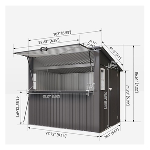 Abri de jardin en métal galvanisé grande capacité avec fenêtre, comptoir et protection étanche <span class=keywords><strong>pour</strong></span> outils de jardin - Product Image 2