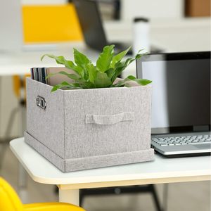 Cotton Linen Fabric Cube Storage <b>Bins</b> for Clothes Toys Collapsible Storage Box with Lid - Product Image 5