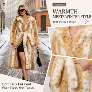 Women's <b>Leopard</b> <b>Print</b> Long <b>Faux</b> <b>Fur</b> <b>Coat</b> Winter Warm Fluffy Jacket Luxury Fashion OEM ODM Wholesale Supplier - Product Image 2