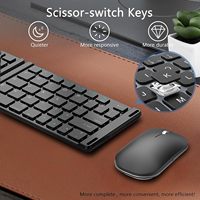 Set Keyboard dan Mouse lipat nirkabel, Keyboard eksternal ponsel Tablet portabel ringan