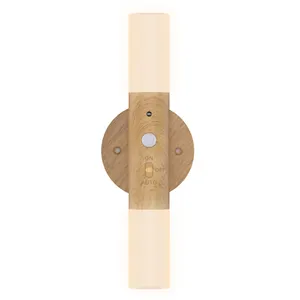 Sensore di movimento con Base in legno portatile a bastone lampada da parete intelligente a induzione scala luce ricaricabile per scale
