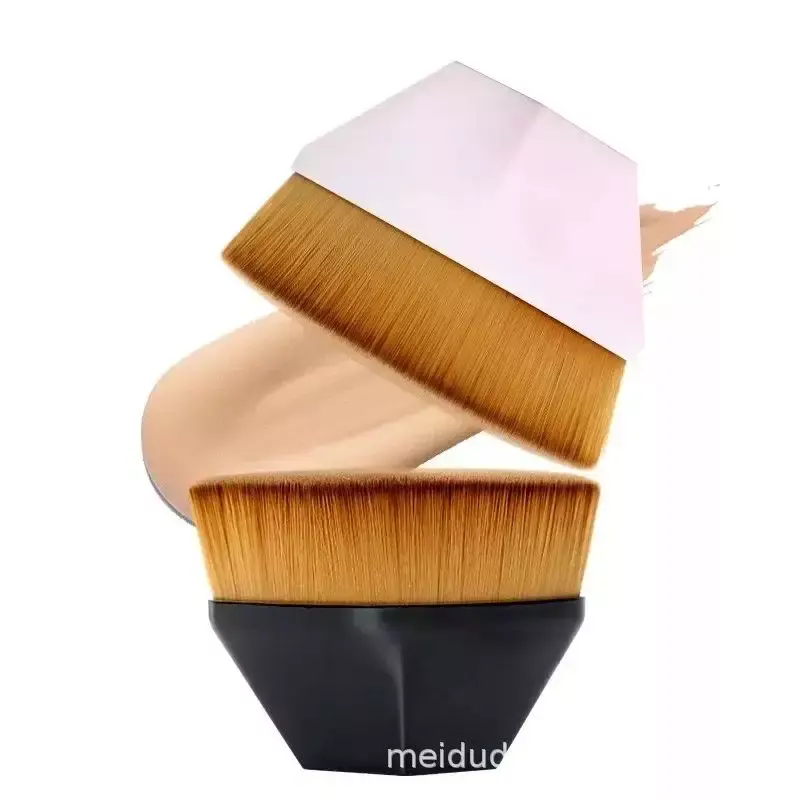 2024 nuevo cepillo plano suave BB Cream Kabuki mezcla pincel de maquillaje individual base pincel de maquillaje con estuche