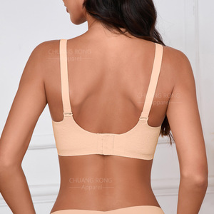 Sujetador sin costuras para mujer, con tiras de gel, soporte profundo en V, efecto <span class=keywords><strong>push</strong></span>-<span class=keywords><strong>up</strong></span>, suave, invisible, color nude, cómodo - Product Image 2