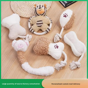 Jouets à mâcher pour chiens en peluche écologiques et mignons, ensemble durable pour le nettoyage des dents, interactifs et couineurs, pour chiens de taille moyenne à grande, intérieur/extérieur - Product Image 2