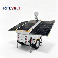 Caméra de surveillance PTZ solaire 2x4MP sur remorque, capacité de puissance 10800Wh, étanche IP67 pour utilisation extérieure sur chantiers de construction