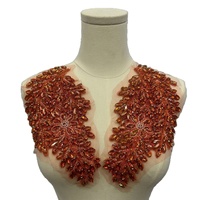 Accessoire de mode à coudre pour vêtements : Appliques 3D en strass de verre, motif fleur, dentelle diamantée et sequins, pour robe de créateur