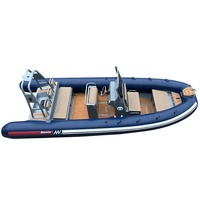 RHIB 560 V fond de luxe en aluminium bateau gonflable côtelé avec moteur hors-bord