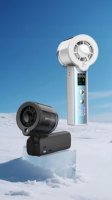 Ventilador de Mano Plegable con Pantalla Digital, Ventilador Turbo Mini de Alta Velocidad Portátil para Usar en el Cuello, para Exteriores
