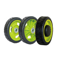 Roues en plastique 15cm, roue de tondeuse à roulement à billes de diamètre de 6 pouces pour boîte à outils, caisse de chariot, roues de tondeuse à gazon