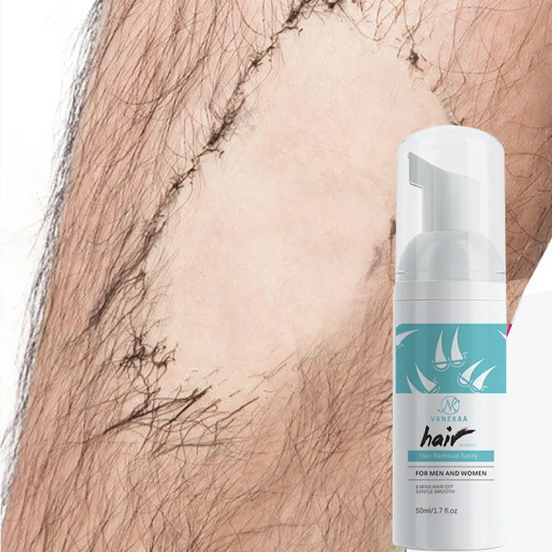 Nettoyage professionnel de la zone priavte pour la peau des hommes, épilation faciale permanente naturelle en mousse pour femmes