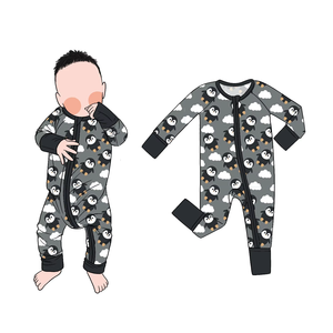 Özel Tasarım Yumuşak Sıcak Satışlar Özelleştirilmiş Yeni Gelen Erkek Bebek Bambu Tulumu Renkli Boyalı Bebek Bodysi Alt Ykk Fermuarlı Dönüştürülebilir Zippy - Product Image 6