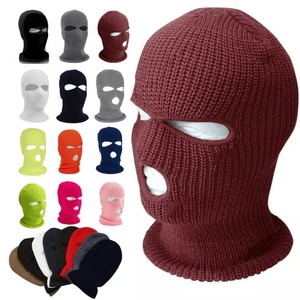 Bonnets en tricot d'hiver, masque facial complet à <span class=keywords><strong>3</strong></span> <span class=keywords><strong>trous</strong></span>, masque de ski, masque de cyclisme, couvre-chapeaux, <span class=keywords><strong>cagoule</strong></span>, masque de <span class=keywords><strong>moto</strong></span> - Product Image 1
