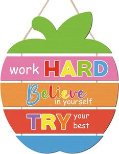 Targhe in <span class=keywords><strong>Legno</strong></span> Grezzo Personalizzabili da Appendere a Parete, con Motivo Arcobaleno Bianco, per Artigianato Fai-da-te - Product Image 1